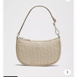 Lululemon City Essential Mini Shoulder Bag Size 1L Sheer Oak L Monogram Jacquard